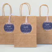 Sticker Rond Anniversaire marine bleu rose nom or