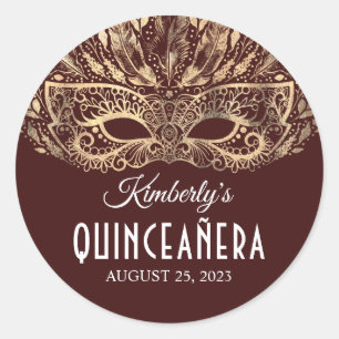 Sticker Rond Anniversaire Masquerade Quinceanera