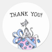 Sticker Rond Anniversaire Merci de chats (Devant)