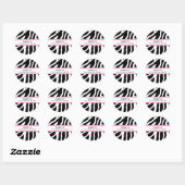 Sticker Rond Anniversaire Merci Personnalisé Favoriser Tags Zeb (Feuille)