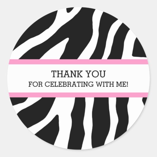 Sticker Rond Anniversaire Merci Personnalisé Favoriser Tags Zeb (Devant)