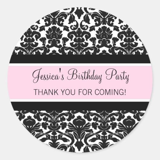 Sticker Rond Anniversaire Merci Personnalisé Nom Favoriser Tags (Devant)