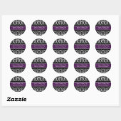 Sticker Rond Anniversaire Merci Personnalisé Nom Favoriser Tags (Feuille)