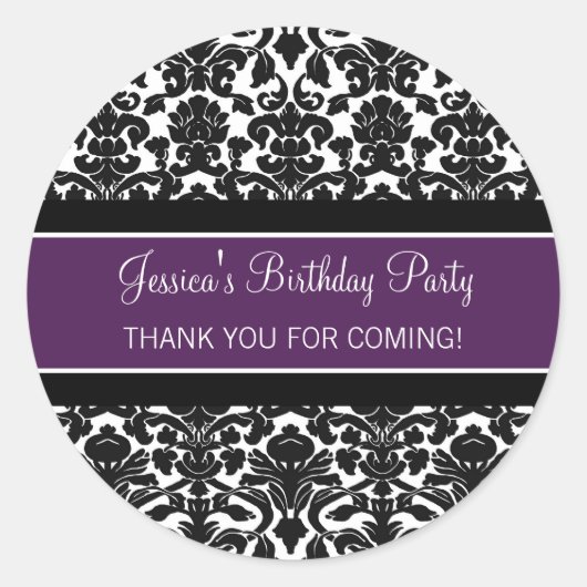 Sticker Rond Anniversaire Merci Personnalisé Nom Favoriser Tags (Devant)