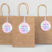 Sticker Rond Anniversaire Merci rose violet