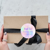 Sticker Rond Anniversaire Merci rose violet