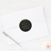 Sticker Rond Anniversaire Moderne Or & Noir (Enveloppe)