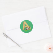 Sticker Rond Anniversaire - Monogramme majuscule -lettre A (Enveloppe)