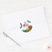 Sticker Rond Anniversaire Monster Trucks (Enveloppe)