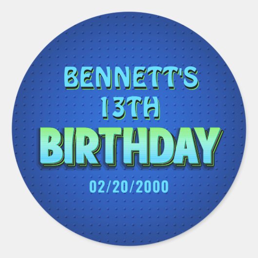 Sticker Rond Anniversaire Neon (Devant)
