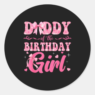 Sticker Rond Anniversaire Papa Famille Coquette Rose