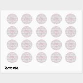 Sticker Rond Anniversaire parties scintillant rose argent embra (Feuille)