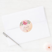 Sticker Rond Anniversaire parties scintillant rose rose rousse  (Enveloppe)
