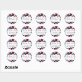 Sticker Rond Anniversaire patriotique rouge blanc drapeau bleu (Feuille)