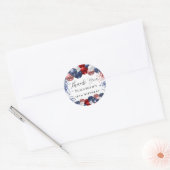 Sticker Rond Anniversaire patriotique rouge blanc drapeau bleu (Enveloppe)
