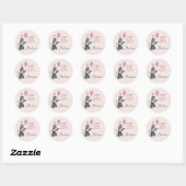 Sticker Rond Anniversaire Paw-ty mignon chiot chien Classic Rou (Feuille)