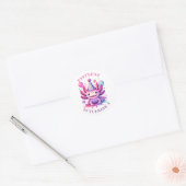 Sticker Rond Anniversaire personnalisé Axolotl (Enveloppe)