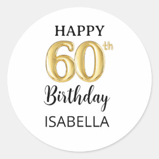Sticker Rond Anniversaire personnalisé de 60 ans