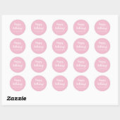 Sticker Rond Anniversaire personnalisé Pastel Rose Joyeux anniv (Feuille)