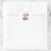 Sticker Rond Anniversaire Pilote Girafe (Sac)