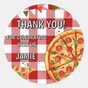 Sticker Rond Anniversaire Pizza Premier Anniversaire