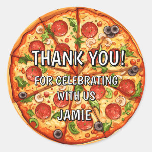 Sticker Rond Anniversaire Pizza Premier Anniversaire