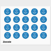 Sticker Rond Anniversaire Pool Party Blue Water Nom personnalis (Feuille)