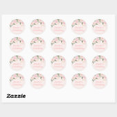 Sticker Rond Anniversaire rose (Feuille)