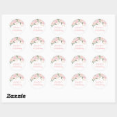 Sticker Rond Anniversaire rose (Feuille)