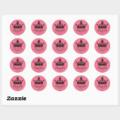 Sticker Rond Anniversaire rose (Feuille)