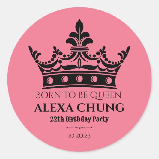 Sticker Rond Anniversaire rose (Devant)