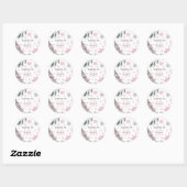 Sticker Rond Anniversaire Rose d'hiver (Feuille)