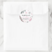 Sticker Rond Anniversaire rose d'hiver (Sac)