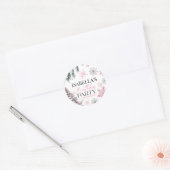 Sticker Rond Anniversaire rose d'hiver (Enveloppe)