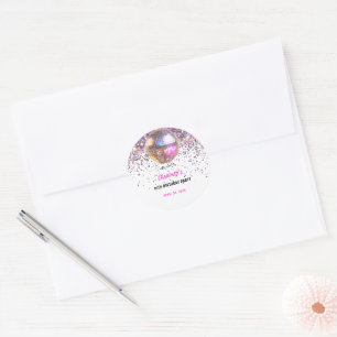 Sticker Rond Anniversaire Rose Disco Branché À Mon Ère De Doubl