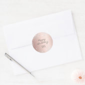 Sticker Rond Anniversaire rose or argent parties scintillant po (Enveloppe)