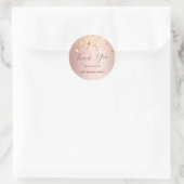 Sticker Rond Anniversaire rose or étoiles Merci (Sac)