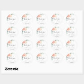Sticker Rond Anniversaire rose or floral eucalyptus merci (Feuille)