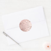 Sticker Rond Anniversaire rose or monogramme (Enveloppe)