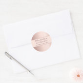 Sticker Rond Anniversaire rose or monogramme élégant simple (Enveloppe)