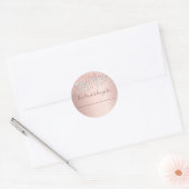 Sticker Rond Anniversaire rose or parties scintillant argent bo (Enveloppe)