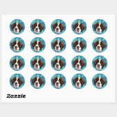 Sticker Rond Anniversaire Saint Bernard (Feuille)