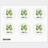 Sticker Rond Anniversaire Saint Patrick's Day Merci personnalis (Feuille)