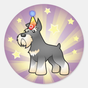Sticker Rond Anniversaire Schnauzer