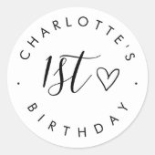 Sticker Rond Anniversaire simple et moderne (Devant)