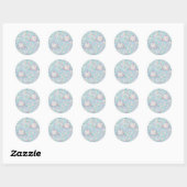 Sticker Rond Anniversaire sous la mer (Feuille)