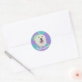 Sticker Rond Anniversaire sur mesure Great Pyrenees (Enveloppe)