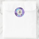 Sticker Rond Anniversaire sur mesure Great Pyrenees (Sac)
