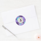 Sticker Rond Anniversaire sur mesure Great Pyrenees (Enveloppe)