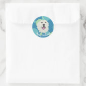 Sticker Rond Anniversaire sur mesure Great Pyrenees (Sac)